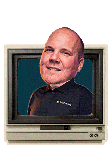 Gerrit on a retro TV
